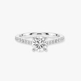 "Solace" 2.50 Carat Round Brilliant Cut Diamond Shoulders Platinum Engagement Ring