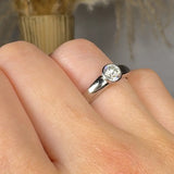 Natural Diamond Solitair Engagement Ring-side view