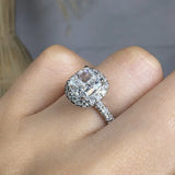"Solmira" 1.51 Carat Cushion Cut Lab Grown Diamond Shoulder Engagement Ring HLR563 HEERA DIAMONDS