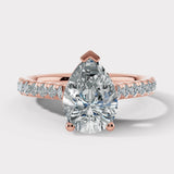 "Starry" 5 Carat Pear Shape Diamond Shoulder Engagement Ring HEERA DIAMONDS