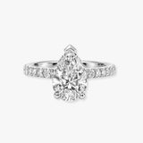 "Starry" 5 Carat Pear Shape Diamond Shoulder Engagement Ring