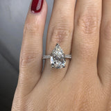 "Starry" 5 Carat Pear Shape Diamond Shoulder Engagement Ring HEERA DIAMONDS