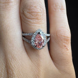 "Stellar" 1 Carat Pear Cut Diamond Shoulder Engagement Ring HM1499 HEERA DIAMONDS