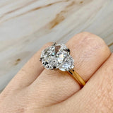 "Sunshine" Oval Cut 2 Carat Trilogy Platinum Engagement Ring HEERA DIAMONDS