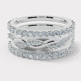 "Suri" 1.10ct Micro Set Diamond Triple Stack Half Eternity Ring ET38