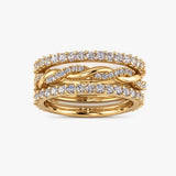 "Suri" 1.10ct Micro Set Diamond Triple Stack Half Eternity Ring ET38