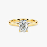 "Taylor" Solitaire 4 Carat Radiant Elongated Cushion Cut Yellow Gold Engagement Ring