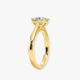 "Taylor" Solitaire 4 Carat Radiant Elongated Cushion Cut Yellow Gold Engagement Ring