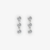 Tender White Topaz Earrings - Triple Drop Hot Diamonds
