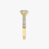 "Tensey" Elongated 5 Carat Cushion Cut Diamond Shoulder Engagement Ring