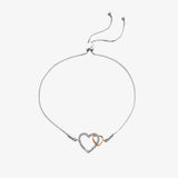 Togetherness Open Heart Bracelet - Rose Gold Plate Accents