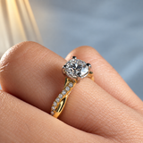 "Imperial" 1 Carat Round Cut Shoulder Lab Grown Diamond Engagement Ring HLR562