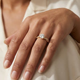 "Imperial" 1 Carat Round Cut Shoulder Lab Grown Diamond Engagement Ring HLR562