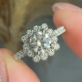 "Valenne" 0.5 Carat Round Cut Natural Diamond Shoulder Engagement Ring HR1948
