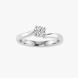 "Valentine" Round Cut 2 Carat Twisted Shoulder Platinum Engagement Ring SSRB06