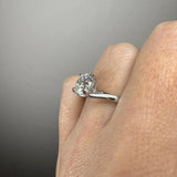 "Valentine" Round Cut 2 Carat Twisted Shoulder Platinum Engagement Ring Life style- Top view
