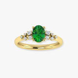 "Varnyx" Green 2.69 Carat Oval Cut Trilogy Lab Grown Diamond Engagement Ring HLM512