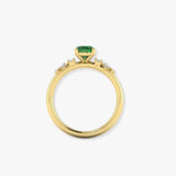 "Varnyx" Green 2.69 Carat Oval Cut Trilogy Lab Grown Diamond Engagement Ring HLM512