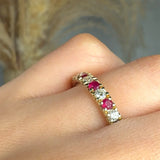 "Velior" Ruby 0.34 Carat Natural Diamond Half Eternity Ring HR374 HEERA DIAMONDS