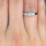 "Velisse" 0.28 Carat Princess Cut Natural Diamond Trilogy Engagement Ring MDR4484
