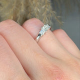"Velisse" 0.28 Carat Princess Cut Natural Diamond Trilogy Engagement Ring MDR4484