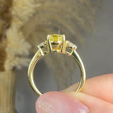 "Velisse" Yellow 1.02 Carat Pear Cut Lab Grown Trilogy Diamond Engagement Ring HLR430