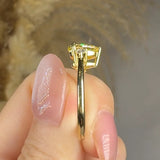 "Velisse" Yellow 1.02 Carat Pear Cut Lab Grown Trilogy Diamond Engagement Ring HLR430