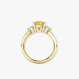 "Velisse" Yellow 1.02 Carat Pear Cut Lab Grown Trilogy Diamond Engagement Ring HLR430