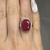 "Velqira" Ruby 11.12 Carat Oval Cut Lab Grown Diamond Engagement Ring HLR10 HEERA DIAMONDS