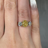 "Veltrixa" Yellow 1 Carat Oval Cut Trilogy Lab Grown Diamond Engagement Ring HLR419 HEERA DIAMONDS