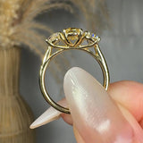 "Veltrixa" Yellow 1 Carat Oval Cut Trilogy Lab Grown Diamond Engagement Ring HLR419 HEERA DIAMONDS