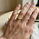 "Veltrixa" Yellow 1 Carat Oval Cut Trilogy Lab Grown Diamond Engagement Ring HLR419