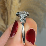 "Velune" 1.21 Carat Oval Cut Lab Grown Diamond Shoulder Engagement Ring HLR547