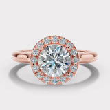 "Venus" 1 carat Halo Round Brilliant Cut Diamond Engagement Ring HARB18