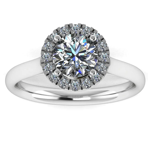 "Venus" Halo Round Brilliant Cut Diamond Engagement Ring HARB18 - HEERA DIAMONDS