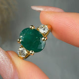 "Vexael" Green 2.9 Carat Oval Cut Trilogy Diamond Engagement Ring HM1480 HEERA DIAMONDS