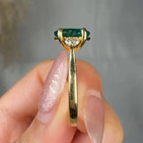 "Vexael" Green 2.9 Carat Oval Cut Trilogy Diamond Engagement Ring HM1480 HEERA DIAMONDS