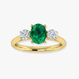 "Vexael" Green 2.9 Carat Oval Cut Trilogy Natural Diamond Engagement Ring HM1480