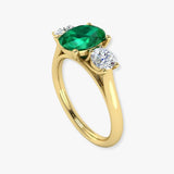 "Vexael" Green 2.9 Carat Oval Cut Trilogy Natural Diamond Engagement Ring HM1480