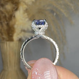 "Veylora" Tanzanite 1.3 Carat Round Cut Natural Diamond Shoulder Engagement Ring HM554