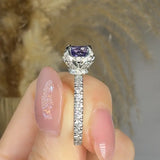 "Veylora" Tanzanite 1.3 Carat Round Cut Natural Diamond Shoulder Engagement Ring HM554