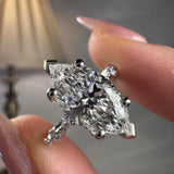 "Victoria" 2.03 Carat Marquise Cut Platinum Diamond Shoulder Engagement Ring HLR554 HEERA DIAMONDS