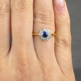 "Vionelle" 0.60 Carat Blue Sapphire Round Cut Natural Diamond Engagement Ring MSR102