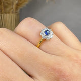 "Vionelle" 0.60 Carat Blue Sapphire Round Cut Natural Diamond Engagement Ring MSR102