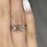 "Vionyx" Pink 2.03 Carat Princess Cut Trilogy Lab Grown Diamond Engagement Ring HLM424 HEERA DIAMONDS