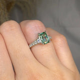 "Vior" Green 1.5 Carat Emerald Cut Diamond Shoulder Engagement Ring HR1329 HEERA DIAMONDS