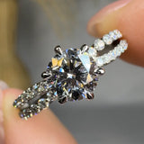 "Virelix" 0.71 Carat Round Cut Natural Diamond Shoulder Engagement Ring HM302