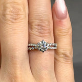"Virelix" 0.71 Carat Round Cut Natural Diamond Shoulder Engagement Ring HM302