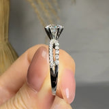 "Virelix" 0.71 Carat Round Cut Natural Diamond Shoulder Engagement Ring HM302