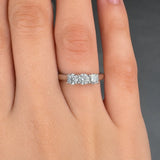 "Virellia" 0.66 Carat Round Cut Natural Diamond Trilogy Engagement Ring MDR3613